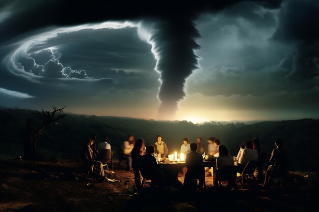 Foto des Treffens der Gemeinschaft zur Erörterung des Tornados