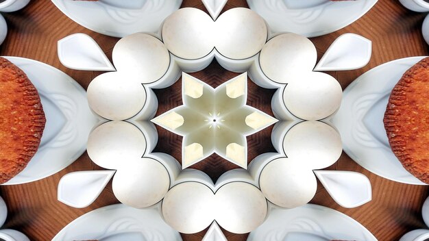 Foto de desayuno abstracto patrón simétrico movimiento de caleidoscopio decorativo Ornamental círculo geométrico y formas de estrella