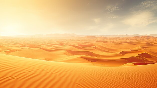 Foto una foto de un desierto con un espejismo de un espejismo de dunas de arena