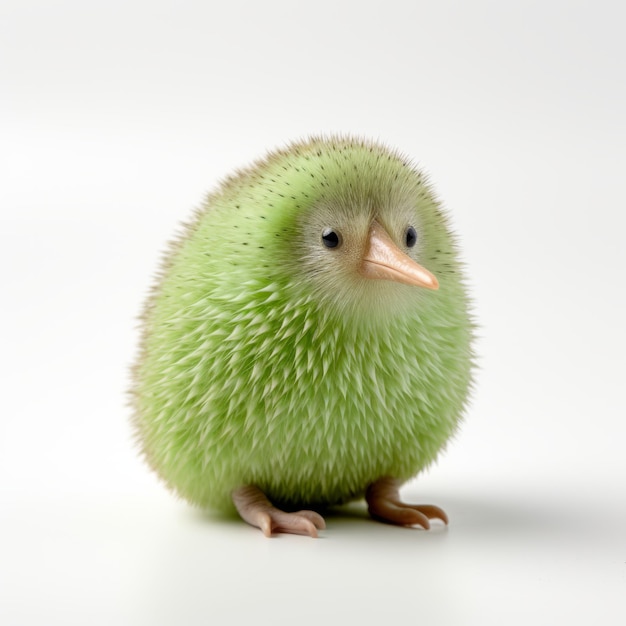 Foto detalhada de 8k de kiwi em fundo branco