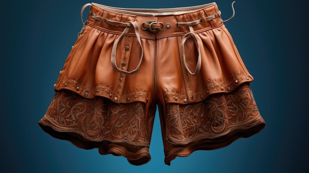 Una foto detallada de un lederhosen los tradicionales pantalones cortos de cuero alemanes