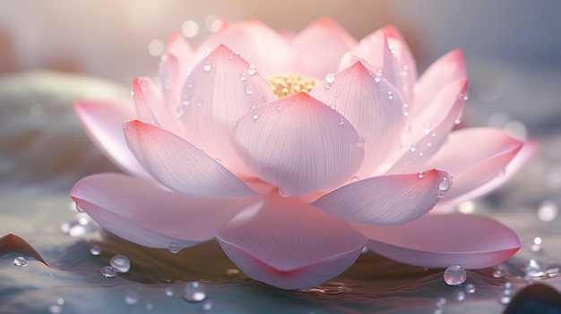 Una foto detallada de un primer plano de una delicada flor de loto