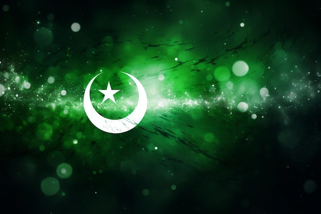 Foto día de Pakistán 14 de agosto fondo de la bandera de Pakistán de humo combinación de colores en negro