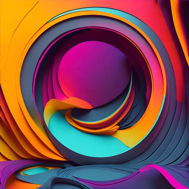 Foto de un diseño abstracto giratorio vibrante y colorido