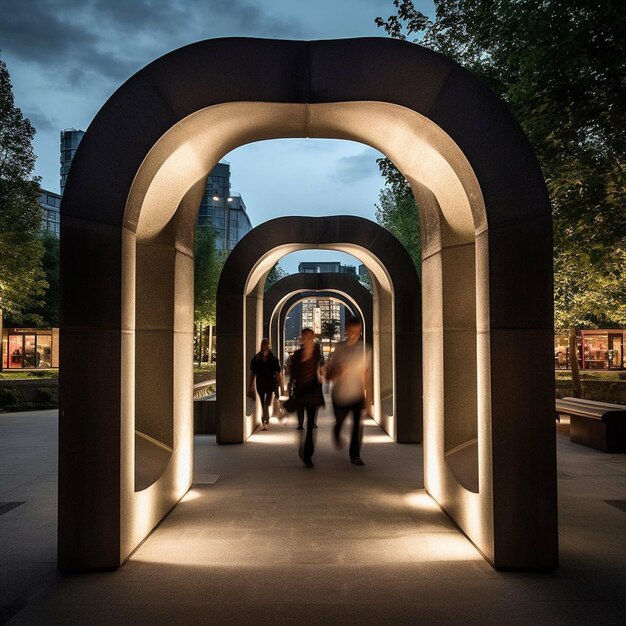 Foto una foto de un diseño arquitectónico de un patio de recreo