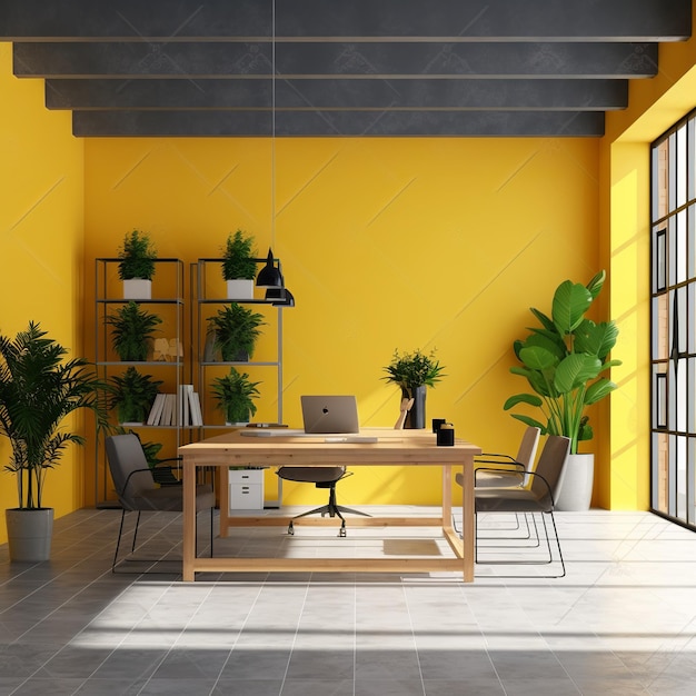 Foto diseño minimalista oficina moderna vacía u hogares tú Generativo ai
