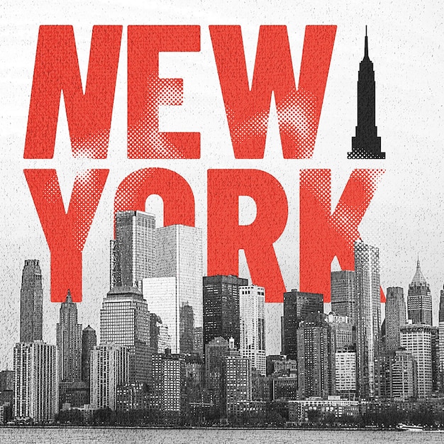 Foto del diseño tipográfico de la ciudad de Nueva York