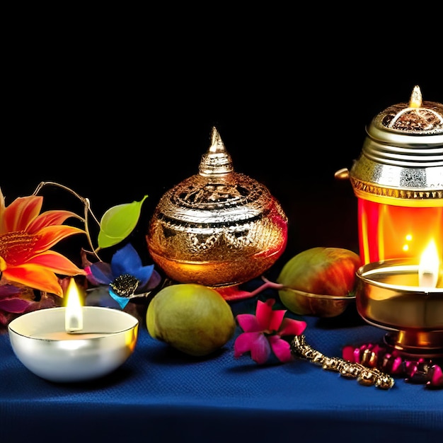 Foto diwali festival de la tradición de las luces.