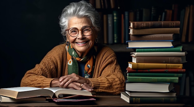 Foto do bibliotecário sênior