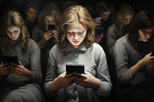 Foto do conceito de dependência de smartphones Nomophobia