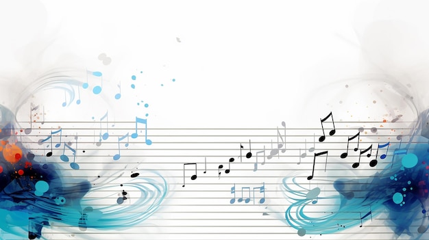 Foto do design do fundo das letras musicais das notas musicais