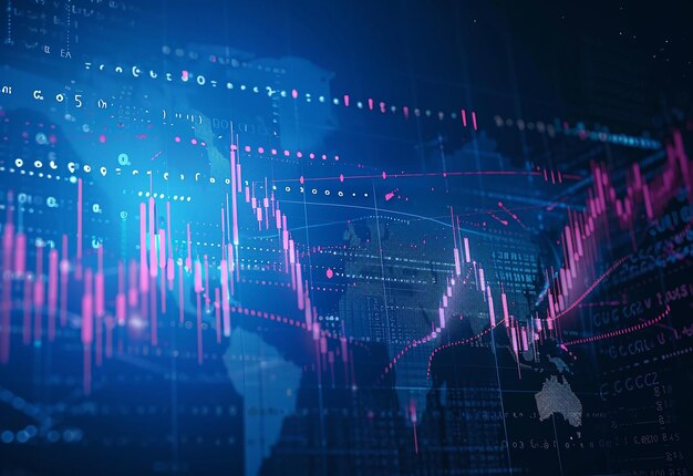 Foto do fundo do gráfico econômico do mercado de ações