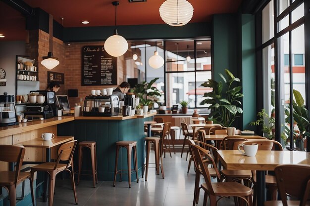 Foto do interior da cafeteria