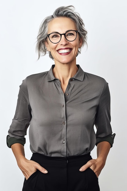 foto do retrato de um cientista sorridente realista