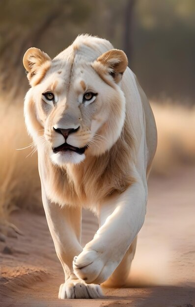 Foto foto do rosto do leão majestoso africano gerado pela ia