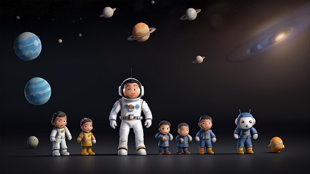 Foto do sistema solar com crianças