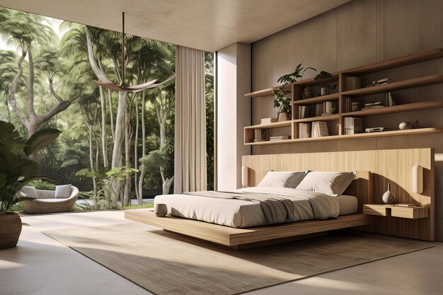 Foto do Sleek Sanctuary Modern Bedroom Tranquili