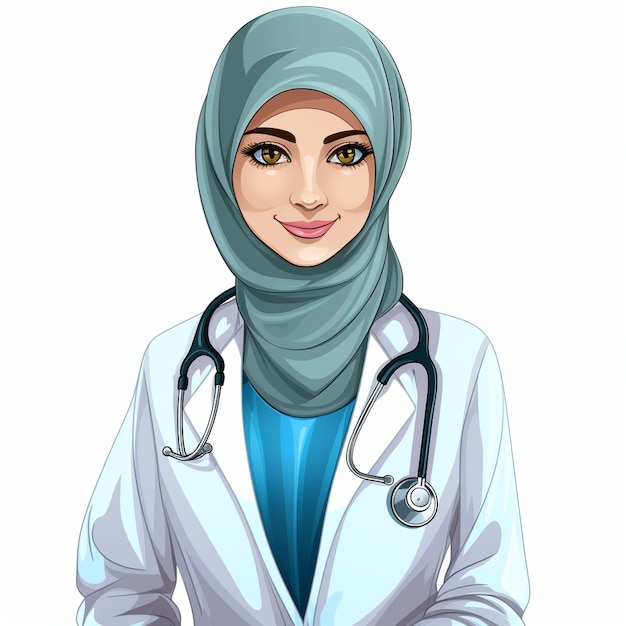 Foto doctora médica en uniforme médico con estetoscopio con los brazos cruzados en el pecho sonriendo