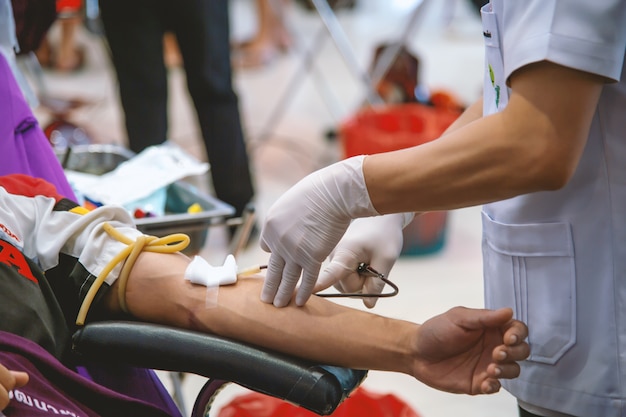 Foto de donación de sangre.