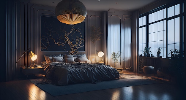 Foto de un dormitorio espacioso con una cama king size y abundante luz natural