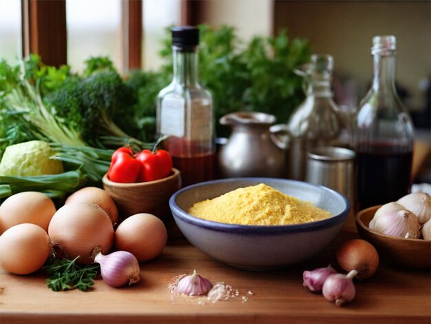 Foto dos ingredientes para cozinhar