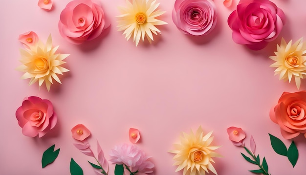 Foto-Draufsicht auf den Monat und die Blumen zum Frauentag