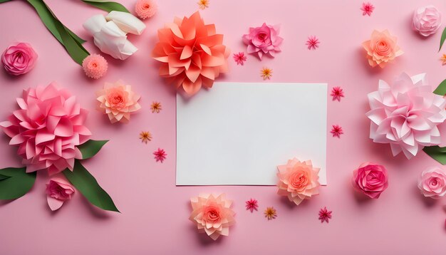 Foto-Draufsicht auf den Monat und die Blumen zum Frauentag