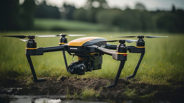 Una foto de un dron agrícola utilizado para vigilancia aérea.