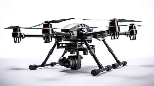 Una foto de un dron de control remoto en toda su longitud