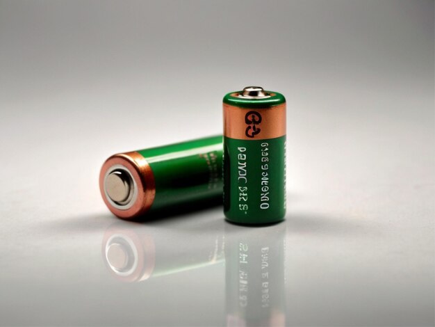 Foto duas baterias de tamanho aa em fundo branco