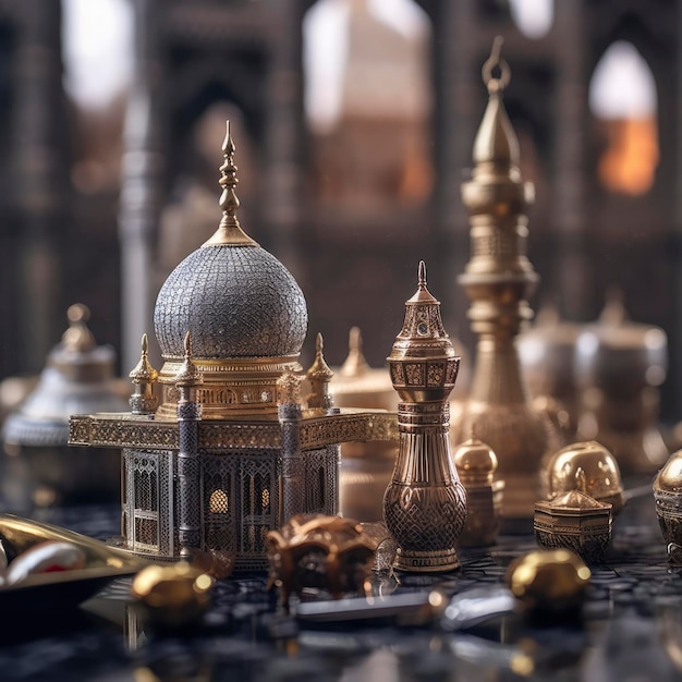 Foto eid al adha mezquita islámica render 3d