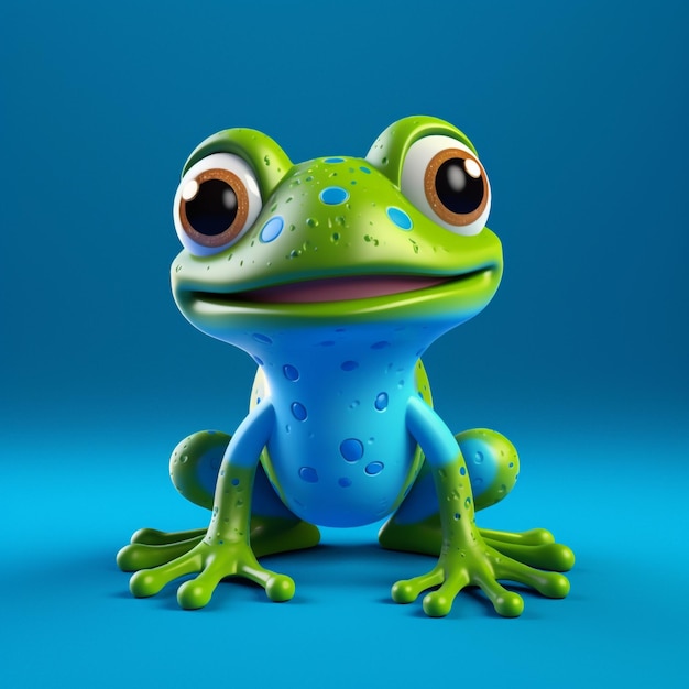 Foto ein 3D-Charakter von Frosch Das geheime Leben eines unterbewerteten Tieres generative ai