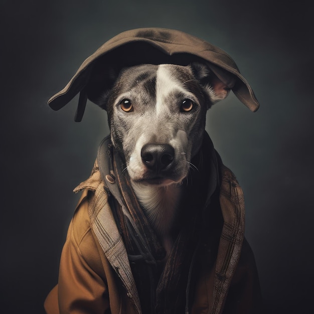 FOTO Ein Hund in Jacke und Hut