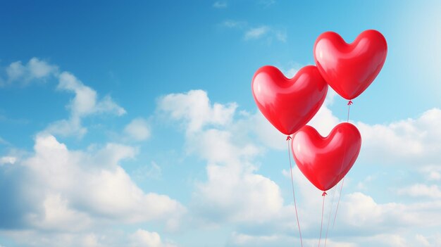 Foto ein roter Herzballon am Himmel