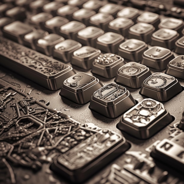 Foto einer farbenfrohen und vielfältigen Tastatur mit verschiedenen Tasten
