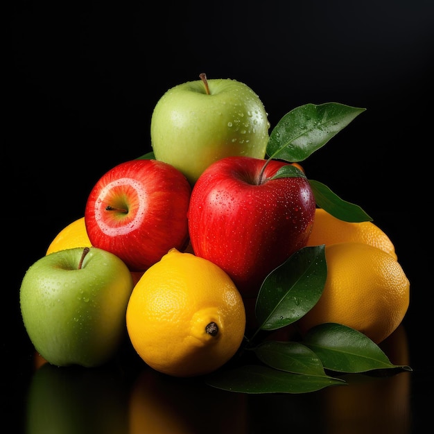 Foto einer frischen Frucht auf schwarzem Hintergrund