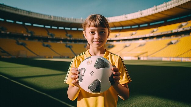 Foto einer Fußballspielerin beim Balltraining in Aktion und Bewegung