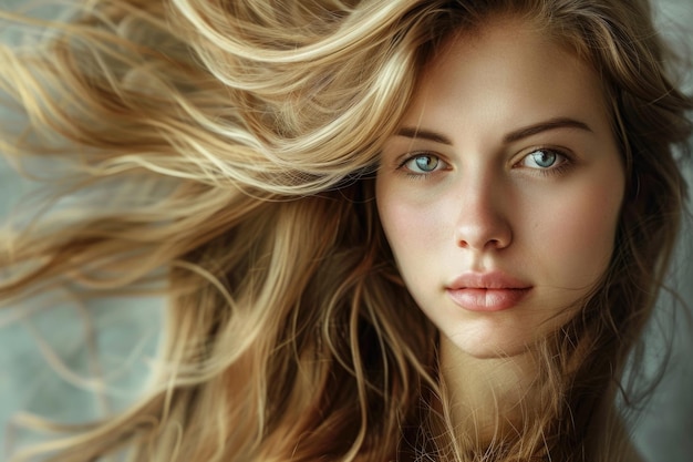 Foto einer jungen schönen Frau mit herrlichem Haar