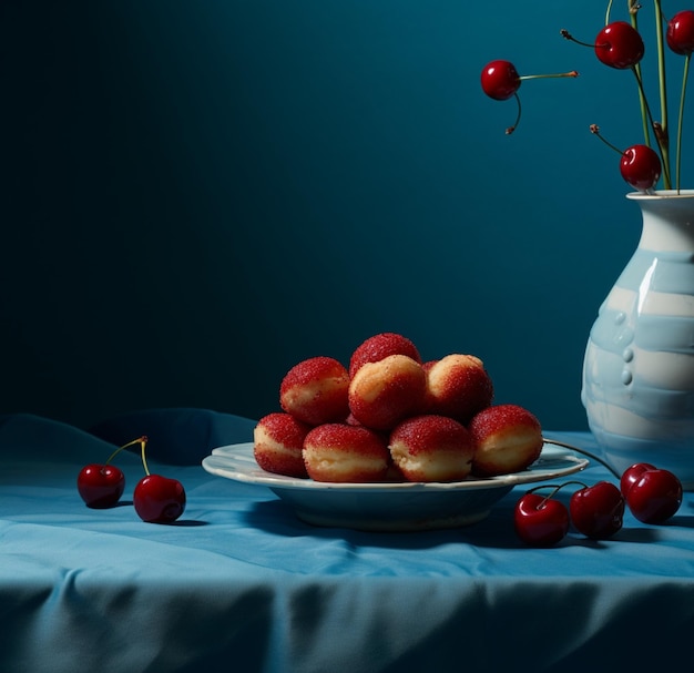 Foto einer köstlichen Anordnung von glasierten Donuts