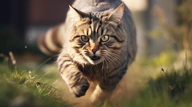 Foto einer laufenden Katze