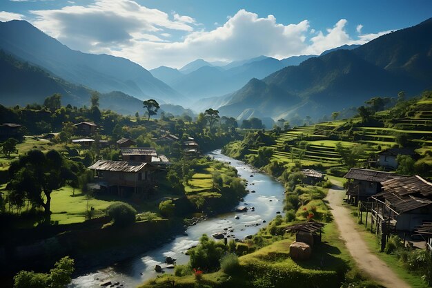 Foto einer malerischen Szene in der kolumbianischen Landschaft während der festlichen Kolumbien Vibrant