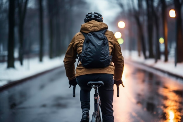 Foto einer Person, die Fahrrad fährt