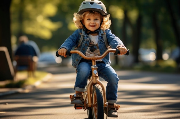 Foto foto einer person, die fahrrad fährt