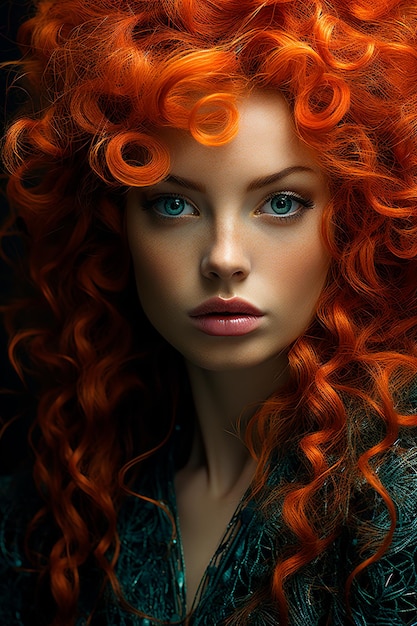 Foto einer schönen rothaarigen Frau mit hellen Augen