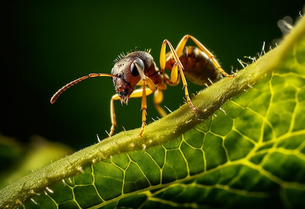 Foto einer wilden Ameise aus nächster Nähe im Naturhintergrund