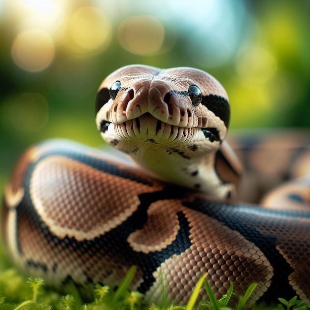 Foto einer wunderschönen Schlange wirklich gefährlich beängstigend aussehen ai generiert