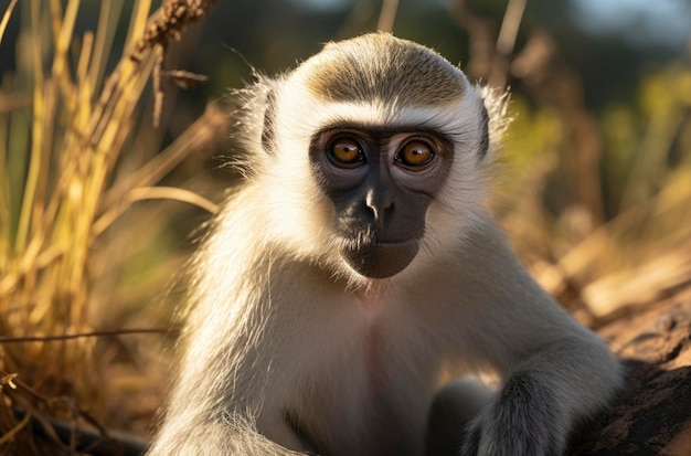 Foto eines Affen im natürlichen Lebensraum