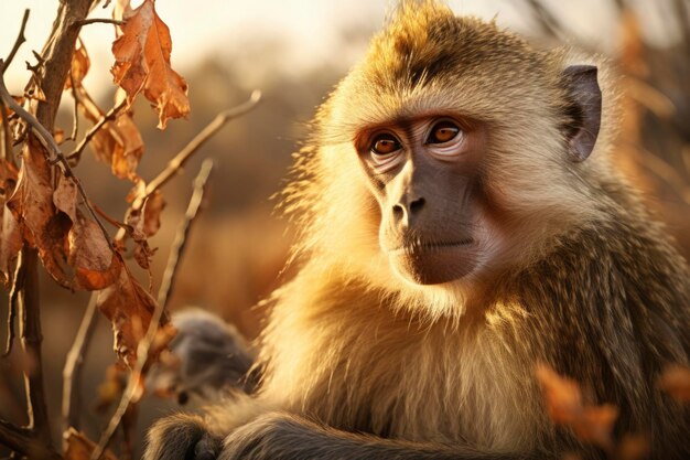 Foto eines Affen im natürlichen Lebensraum
