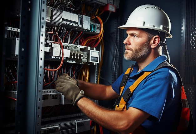 Foto eines arbeitenden Elektrotechnikers