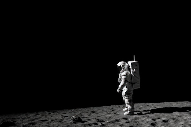 Foto eines Astronauten in der schwarzen Generativen KI